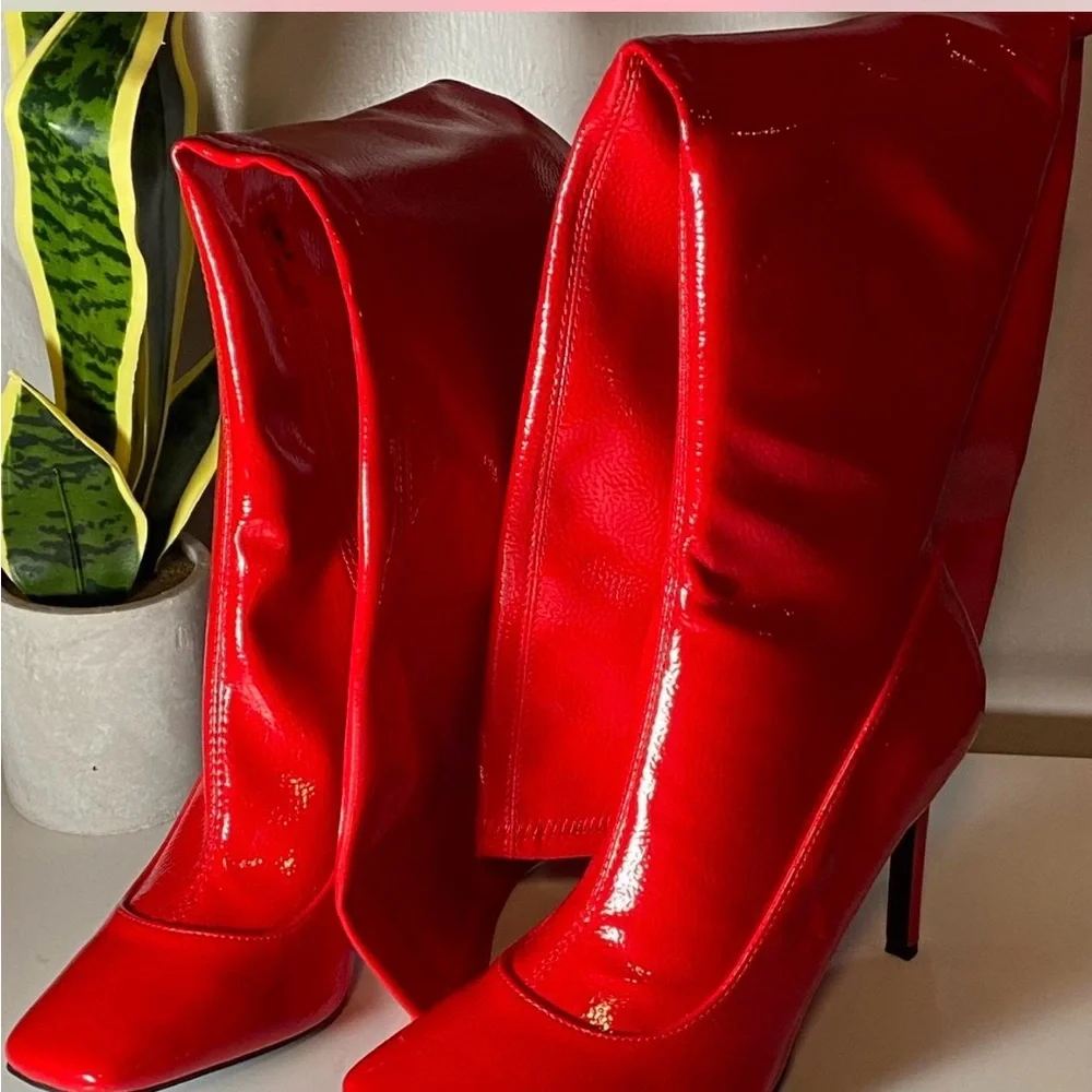 INC International Concepts Red Over the Knee‎ Boots